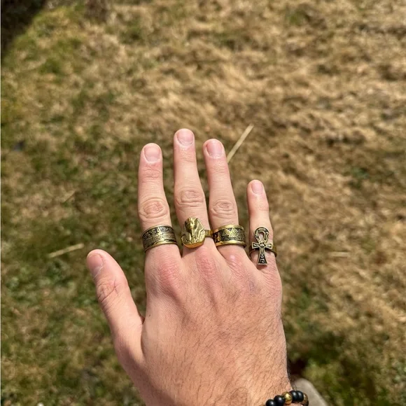 Egyptian Style Adjustable Rings Set - Picture 1 of 2